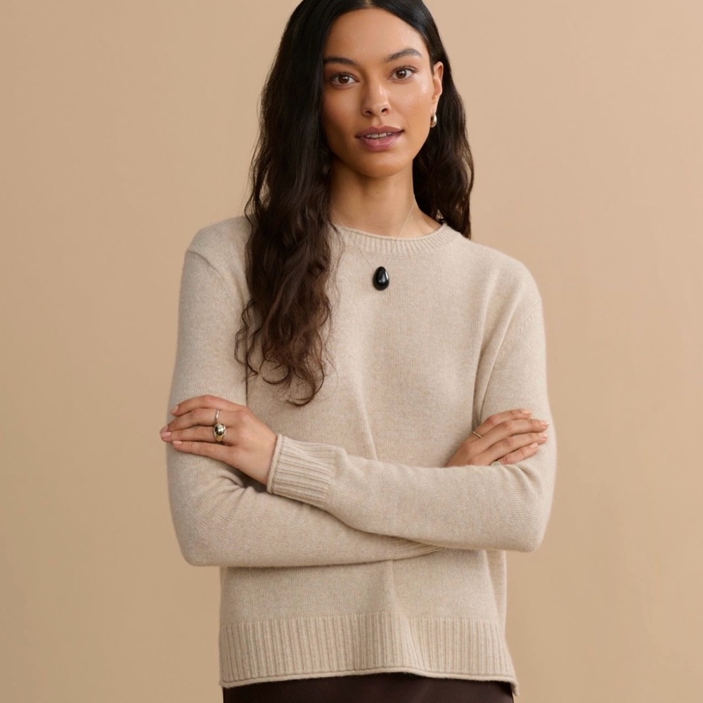 Jenni kayne Everyday Sweater oatmeal Women’s Sz L lightweight - Picture 3 of 9